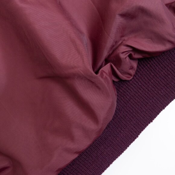 Vintage L.L. Bean Wool Varsity Bomber Jacket Burgundy Unisex Small - Picture 12 of 13